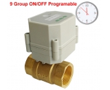 DN25 BRASS timing electric valve, 220V electric motor control time setting timing control valve 1