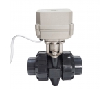 True Union UPVC Electric Ball Valve 2 Way with 10Nm actuator