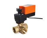 3 Way T type Modulating Valve  AC/DC24V  0-10V/4-20mA Proportional Control Valve with 6Nm Actuator