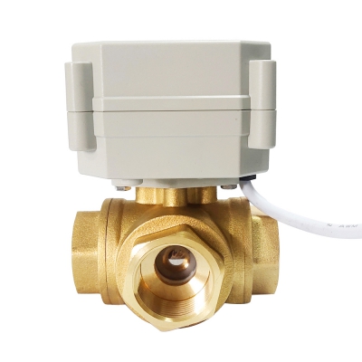 Electric Ball Valve Brass 3 Way T type