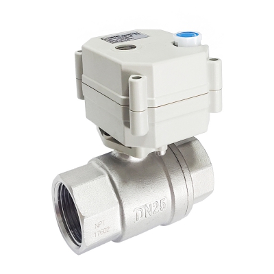Electric Ball Valve Stainless Steel with Manual override and position Indicator