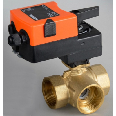 3 Way Modulating Valve  AC/DC24V  0-10V/4-20mA Proportional Control Valve