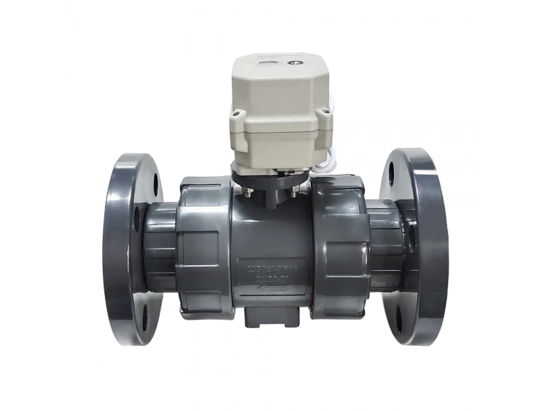 Electric Motorized UPVC 2 Way Ball Valve with Flange Connection Ends 1/2 inch to 2 inches