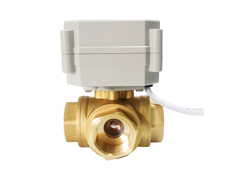 Electric Ball Valve Brass 3 Way T type