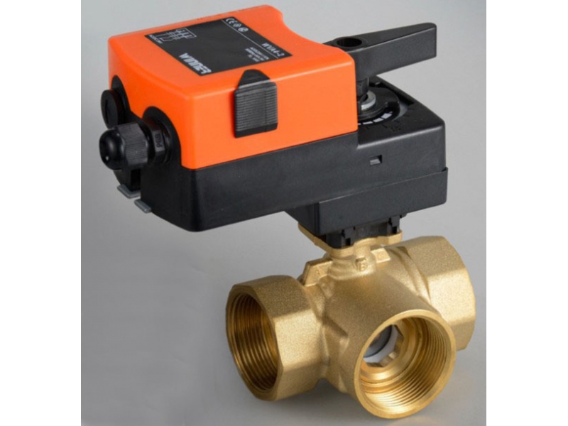 3 Way 10Nm Actuated Modulating Valve  AC/DC24V  0-10V/4-20mA Proportional Control Valve