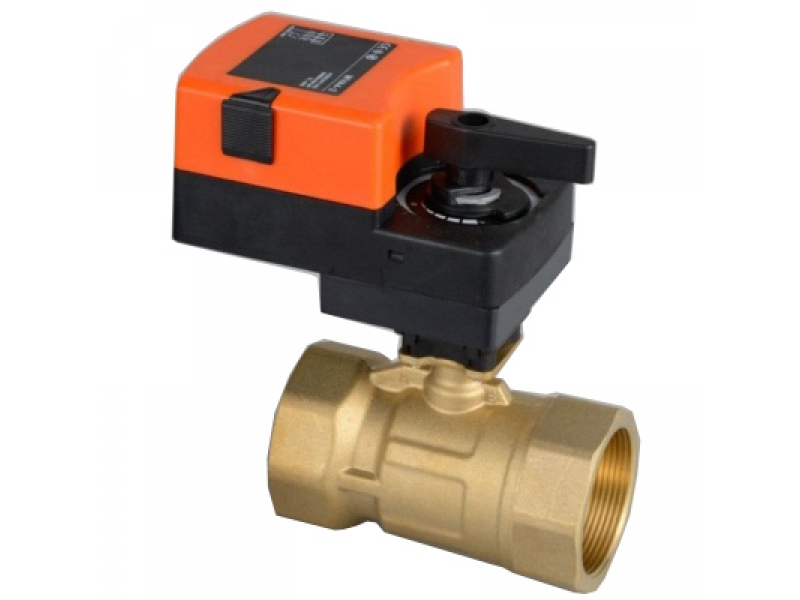 Brass 2 way proportion valve, AC/DC24V 0-10V modulating valve with 6Nm Actuator